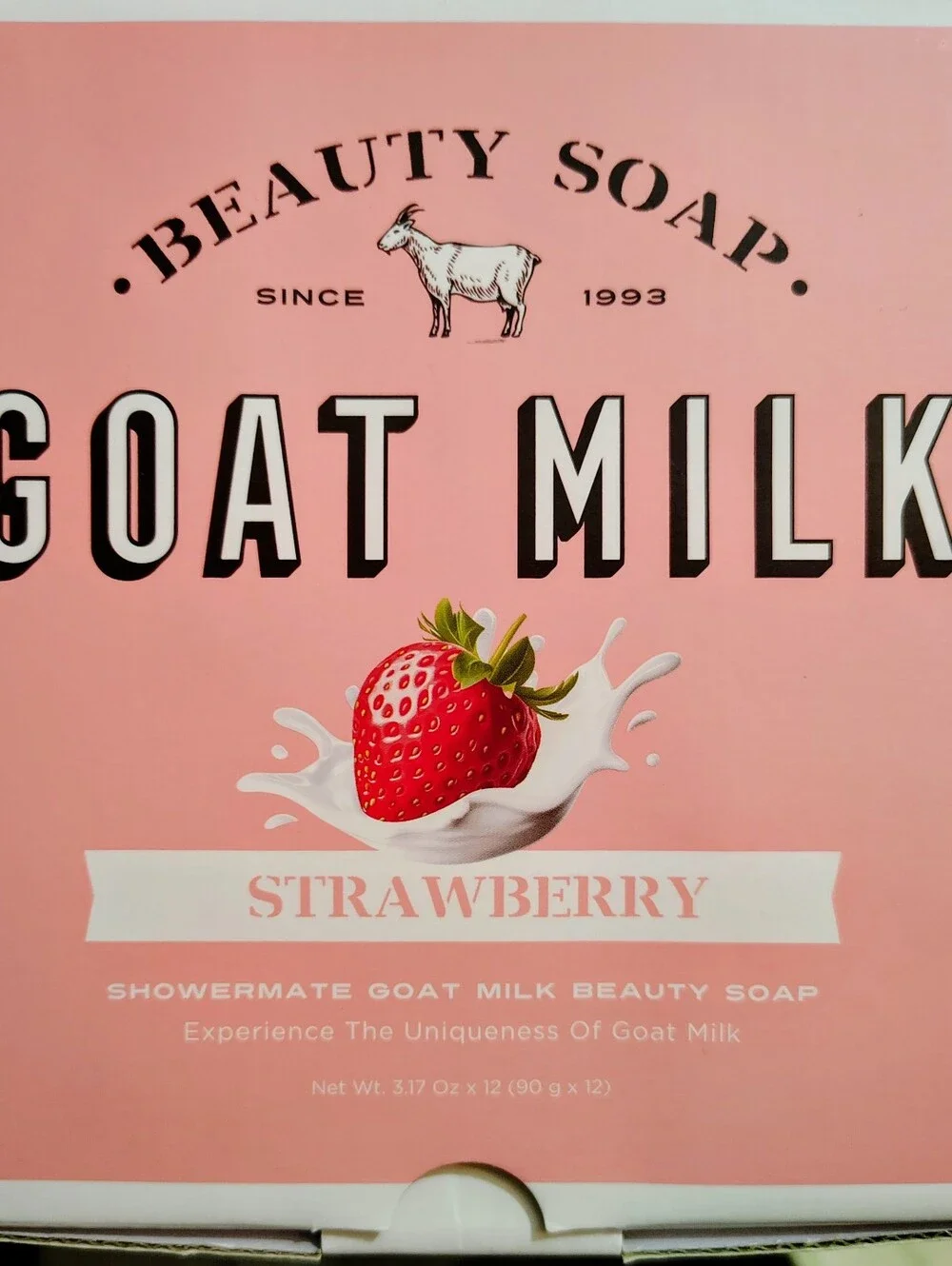 Goat Milk Strawberry Body Soap - Pink. NEW